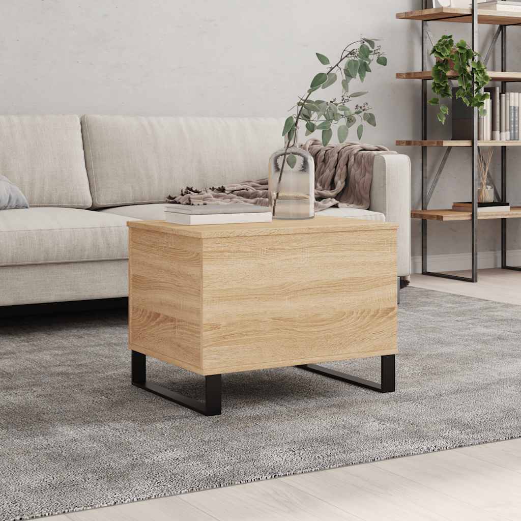 Stolik kawowy, dąb sonoma 60x44,5x45 cm materiał drewnopochodny