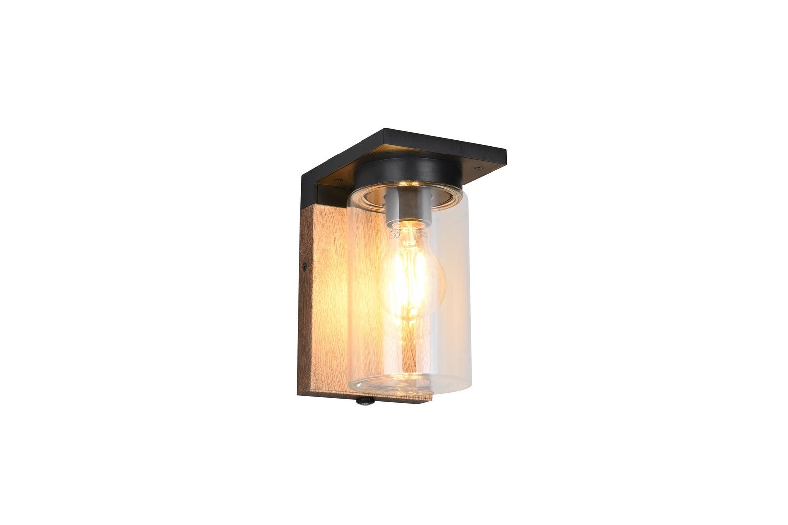 Kinkiet zewnętrzny imitacja drewna czujnik zmierzchu ARDILA brązowo-czarny 1xE27x40W aluminium wym:19x11,5x11,5cm IP44 Trio
