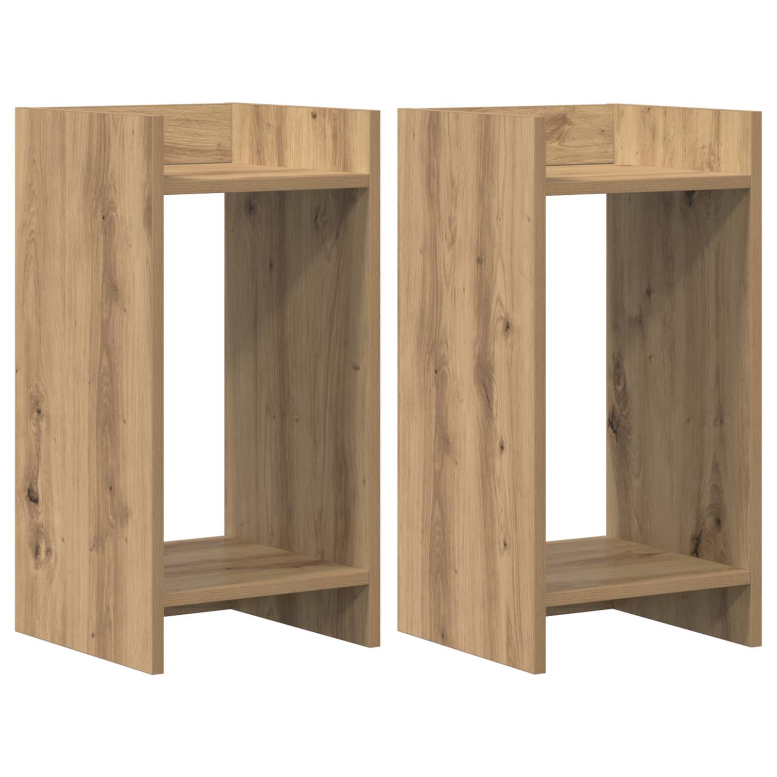 2x Stojak na Rośliny 60 cm Dąb Artisan 30x30x60 cm do Salonu