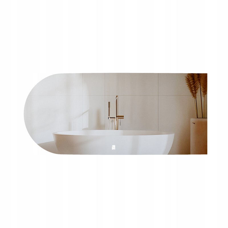 Lustro LED ścięte piaskowane z włącznikiem dotykowym 100 x 50 cm Neptun LUSTRZANY ŚWIAT