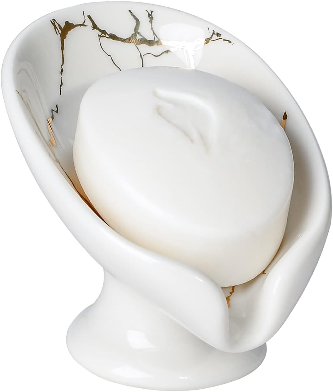Mydelniczka, ceramiczna mydelniczka z ociekaczem, odpowiednia do zlewów, łazienek, pryszniców i kuchni, biała.