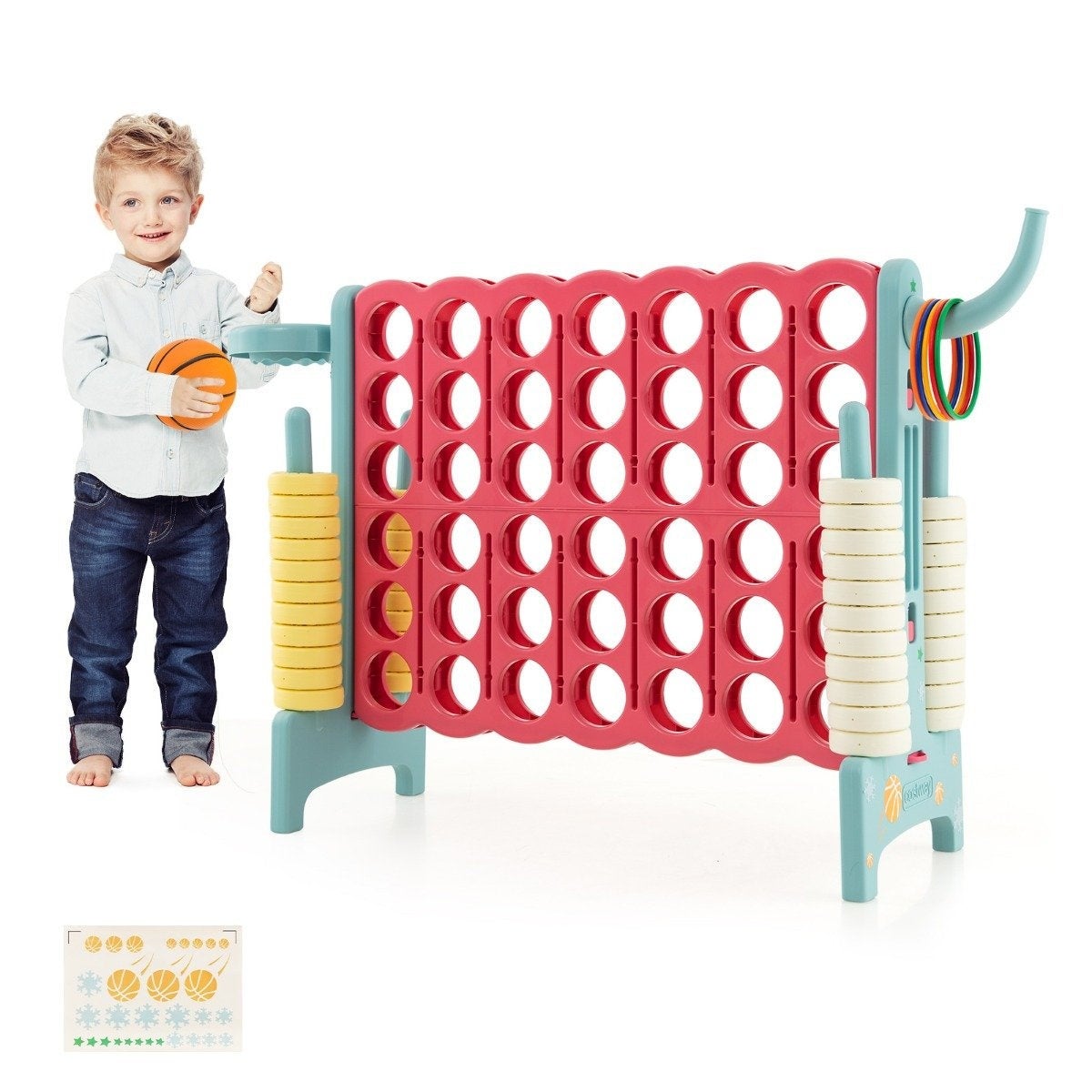 Gra cztery w rzędzie z koszem
