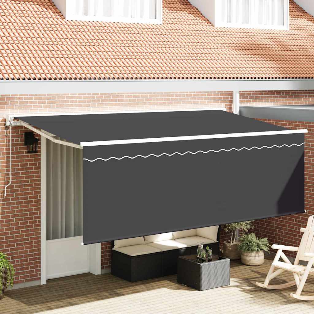 Markiza zwijana Antracyt 350 x 200 cm Poliester i aluminium vidaXL
