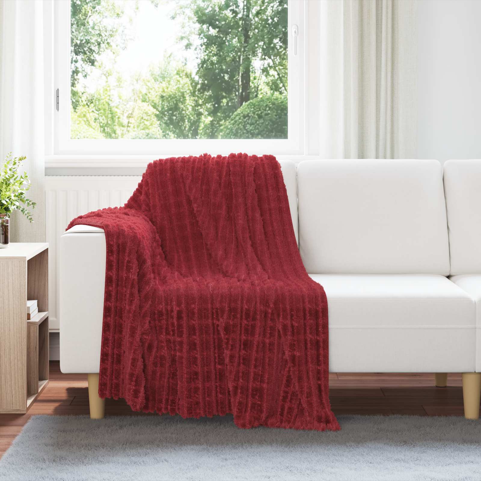Koc Bordeaux Czerwony 150 x 130 cm Polar vidaXL