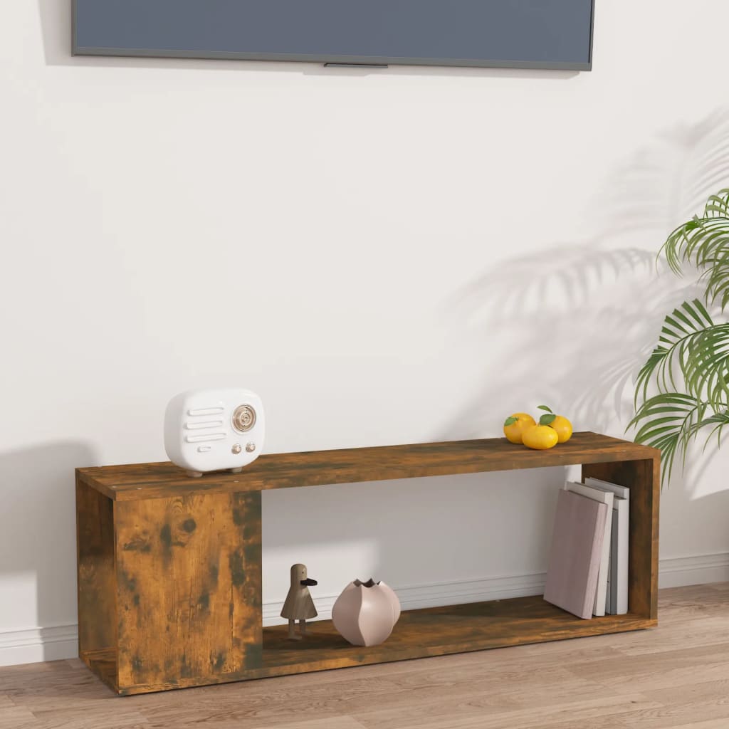 Szafka pod telewizor, przydymiony dąb, 100x24x32 cm vidaXL