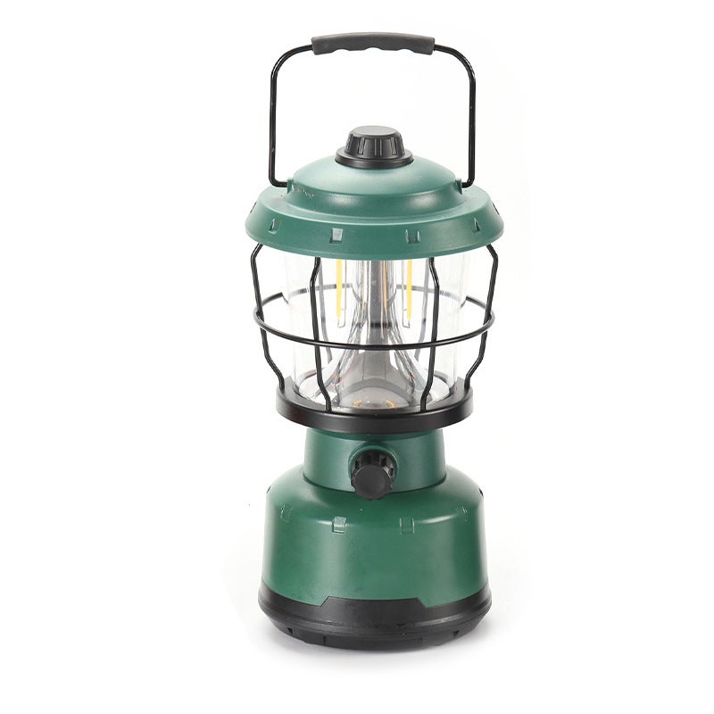 Lampa kempingowa LED z akumulatorem USB, styl retro | Latarka zewnętrzna o mocy 200 lumenów, płynne przyciemnianie, tryb świecy, wodoodporna | Lampa