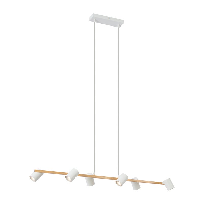 Qazqa nowoczesny lampa wisząca z kloszem (5 punktów) do stołu jadalnego - Jeana Straight - brązowy, max. 7w, gu10, z 6 punktami