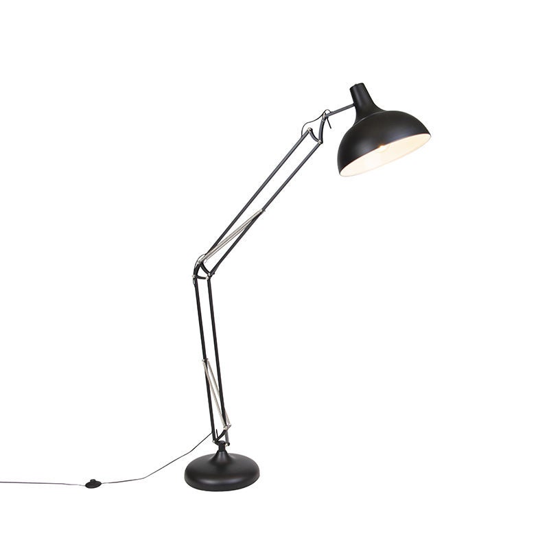 Qazqa retro lampa podłogowa 1-punktowa inteligentny - Hobby Fl - czarny, okrągły, żarówkami LED 7w, e27, 2700k - 6500k