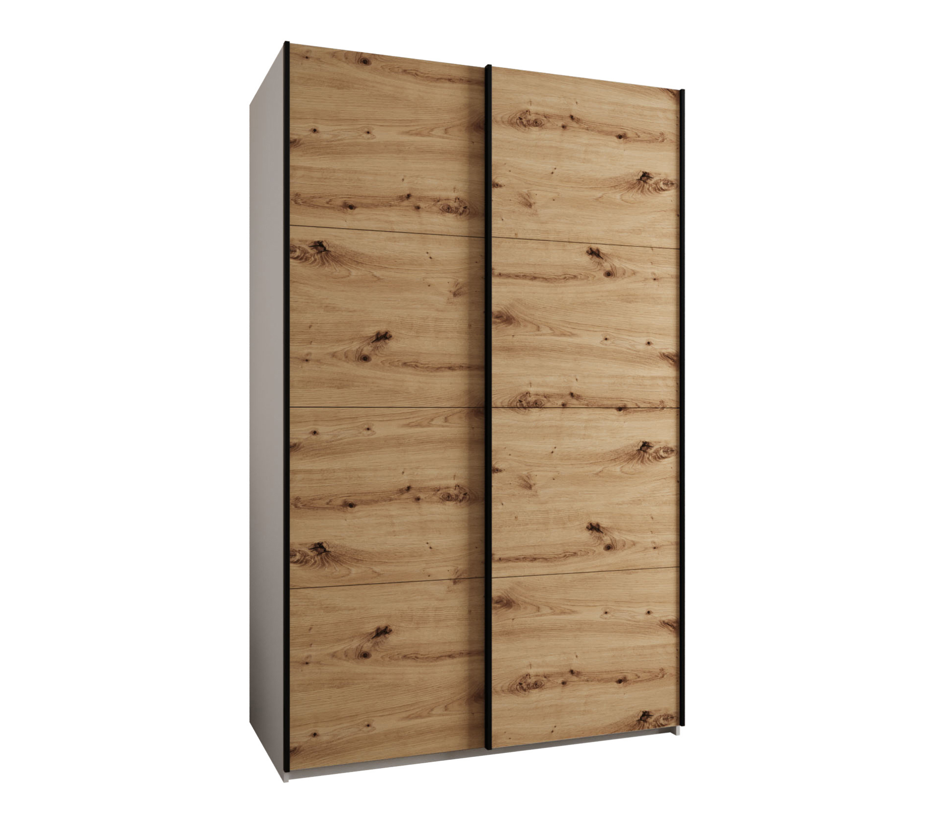 Szafa przesuwna wysoka Lux 1 150 x 64 x 245,5 cm biały + artisan + u. czarny - Abiks Meble