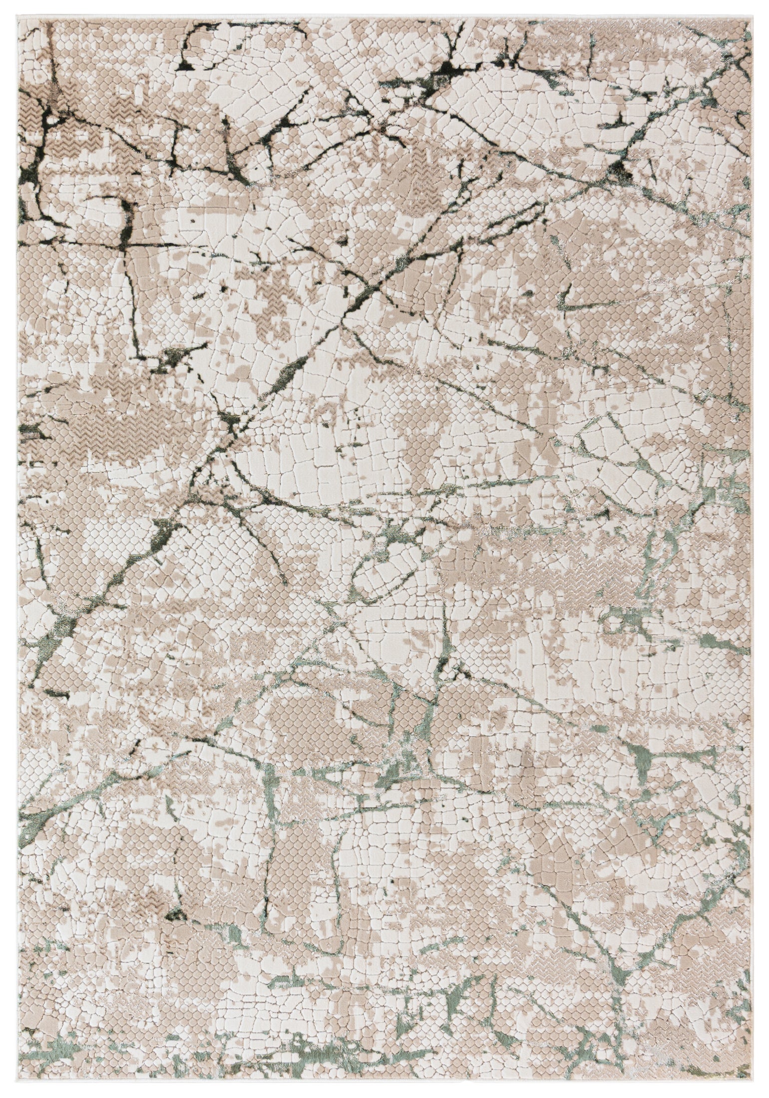 Dywan Nowoczesny Abstrakcyjny Rieti Verde 160 x 230 cm beżowy, zielony 1 szt.