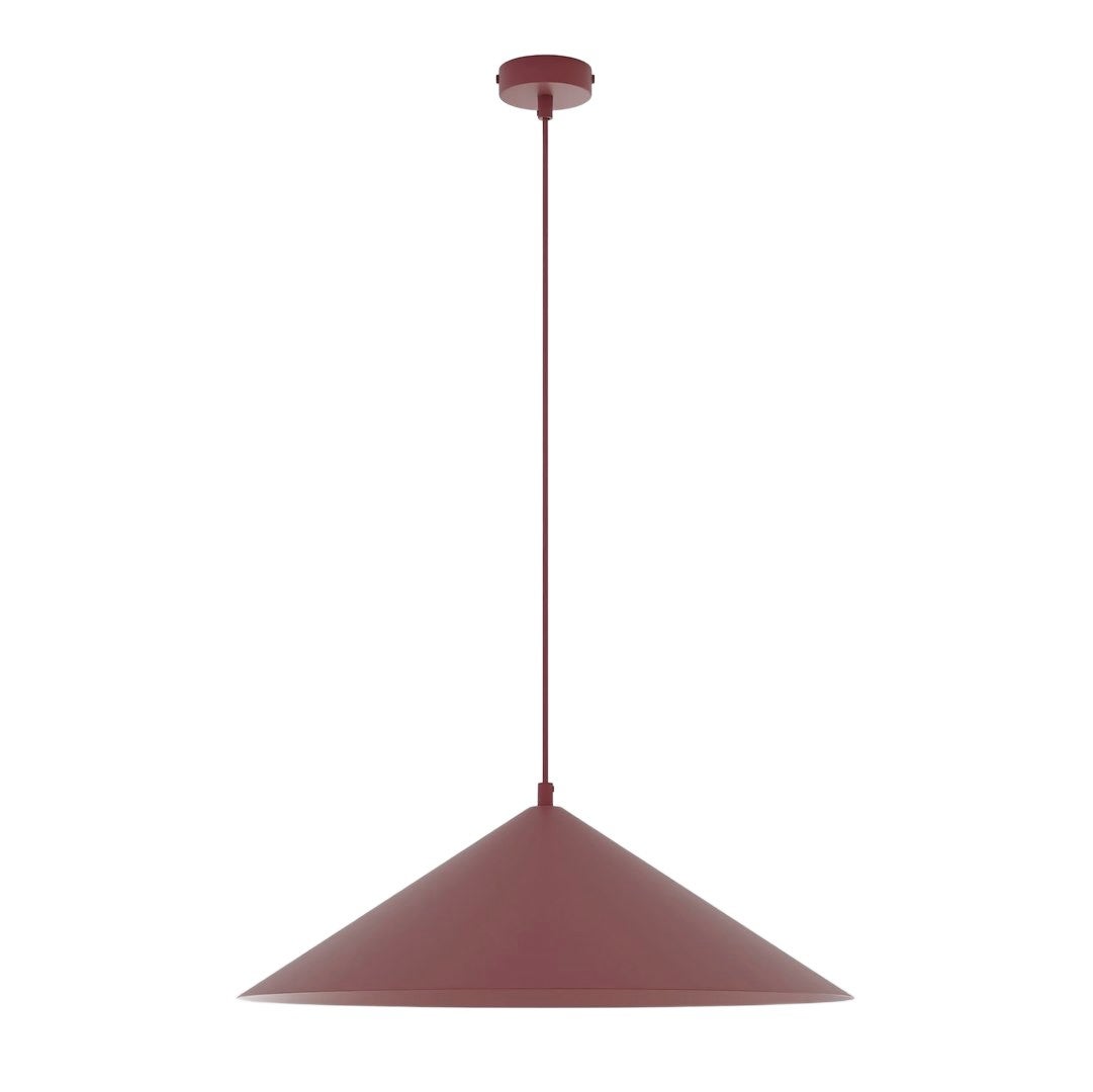 Lampa wisząca minimalistyczna burgundowo-biała szklana kula stożek fi50cm 1xE14 10W MONO Emibig