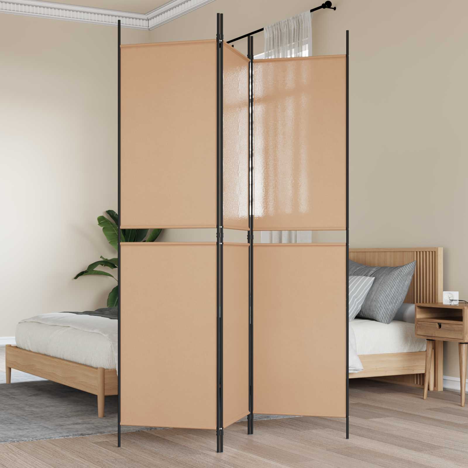 3-panelowy parawan Beżowy 150 x 200 cm tkanina vidaXL