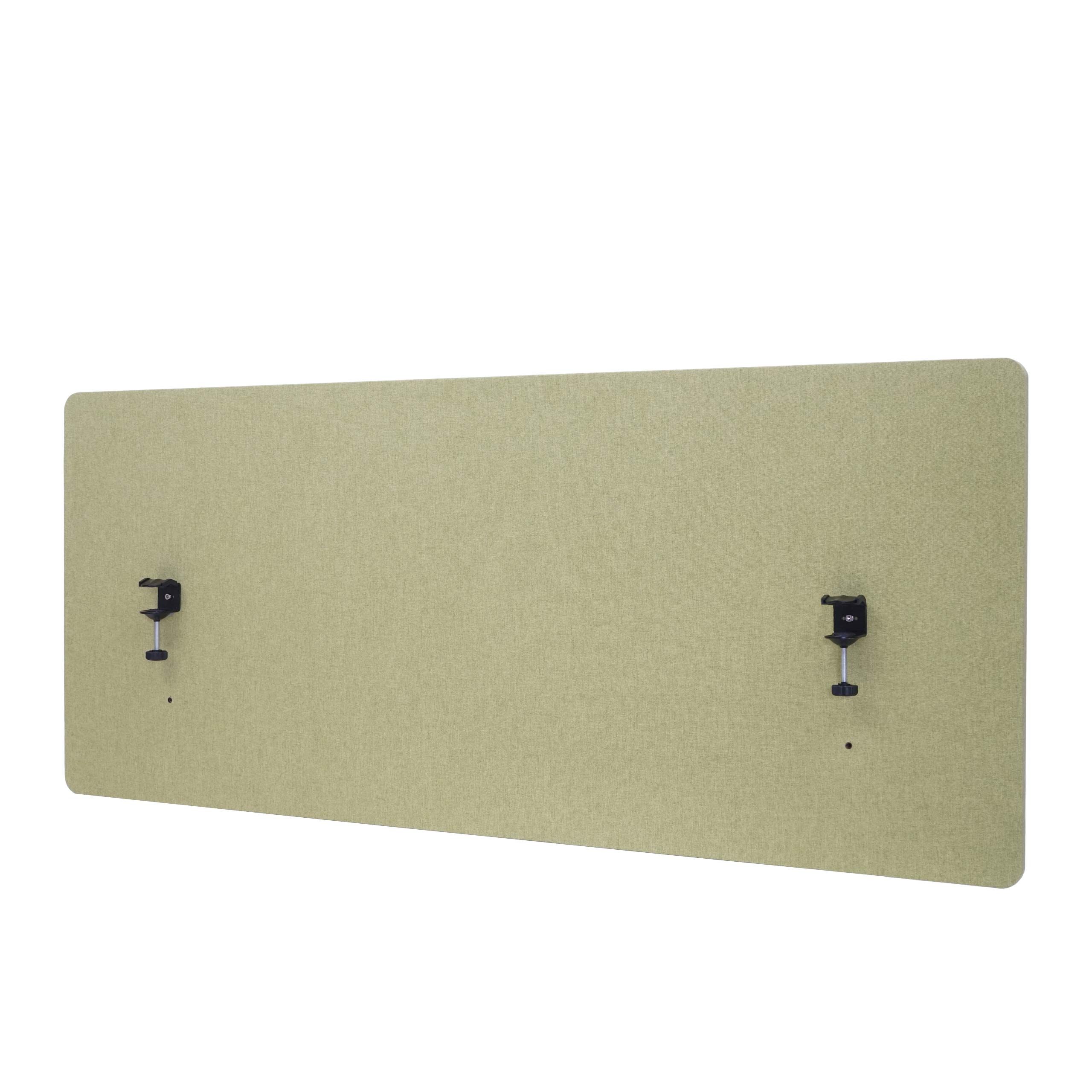 Akustyczna przegroda biurkowa HWC-G75, osłona prywatności do biura, tablica ogłoszeniowa, dwuwarstwowa, z tkaniny/materiału ~ 60 x 140 cm, zielona