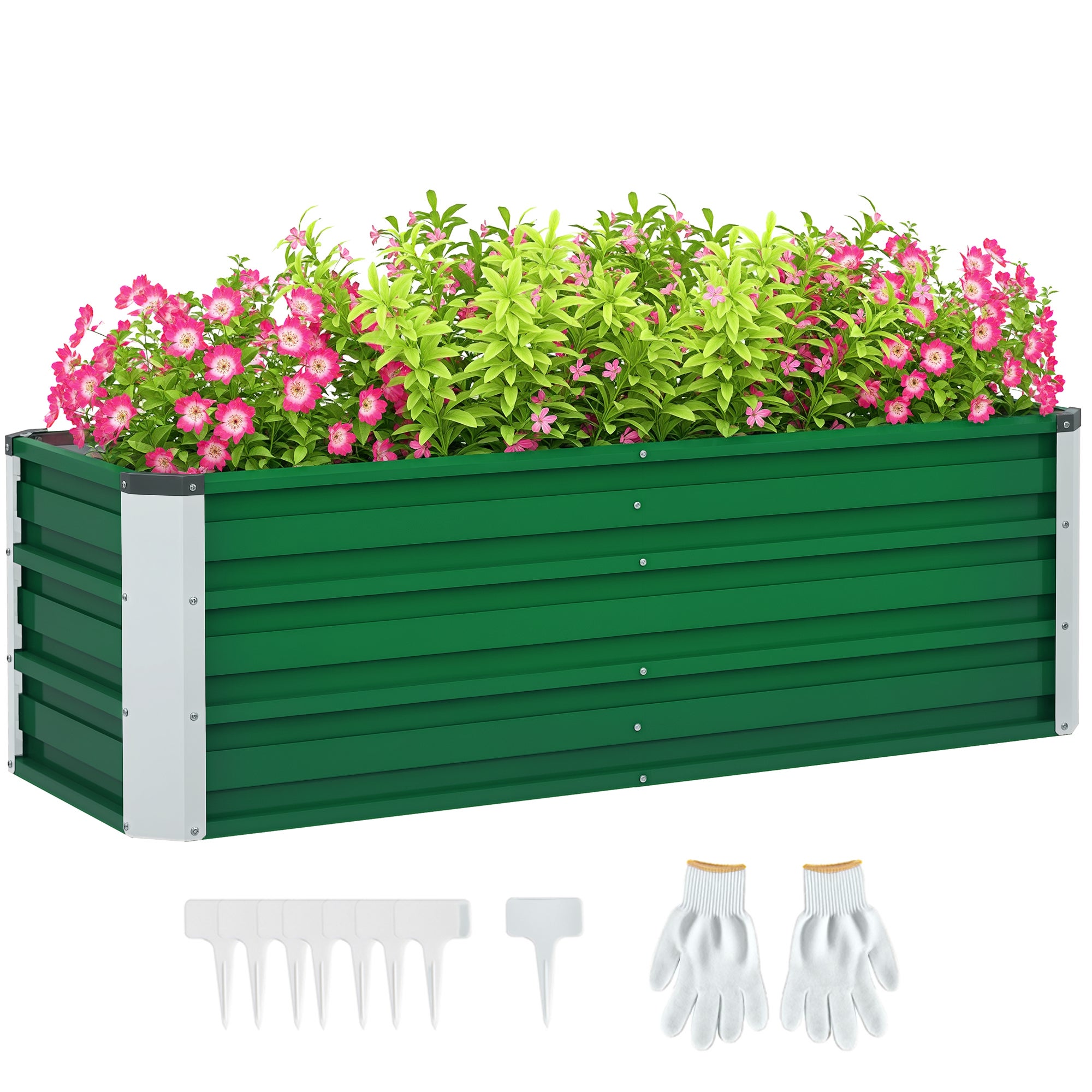 Stal ogród podwyższona grządka Zawiera Gloves Urban ogród Gardener prostokątny Donica do Cultivating Rośliny Kwiaty do taras balkon zewnętrzny 125 x