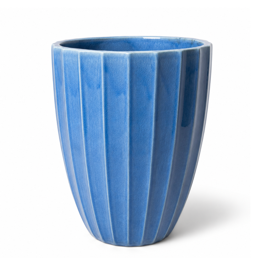 Donica ceramiczna Provencelia HUGO Turkusowy, sred.36 x H50 cm, mrozoodporna, rękodzieło, szkliwiona