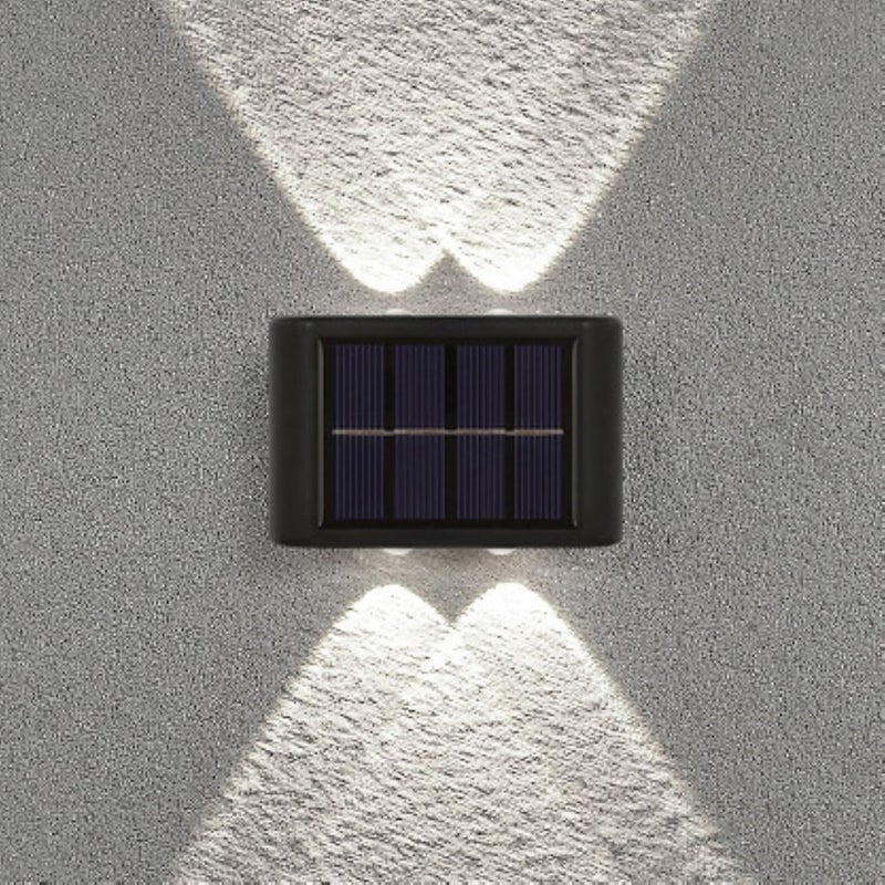 Lampa solarna na ogrodzenie, bezprzewodowa lampa solarna LED, odpowiednia do ogrodzeń, podwórek, ogrodów i ścieżek (4 diody LED, białe światło)