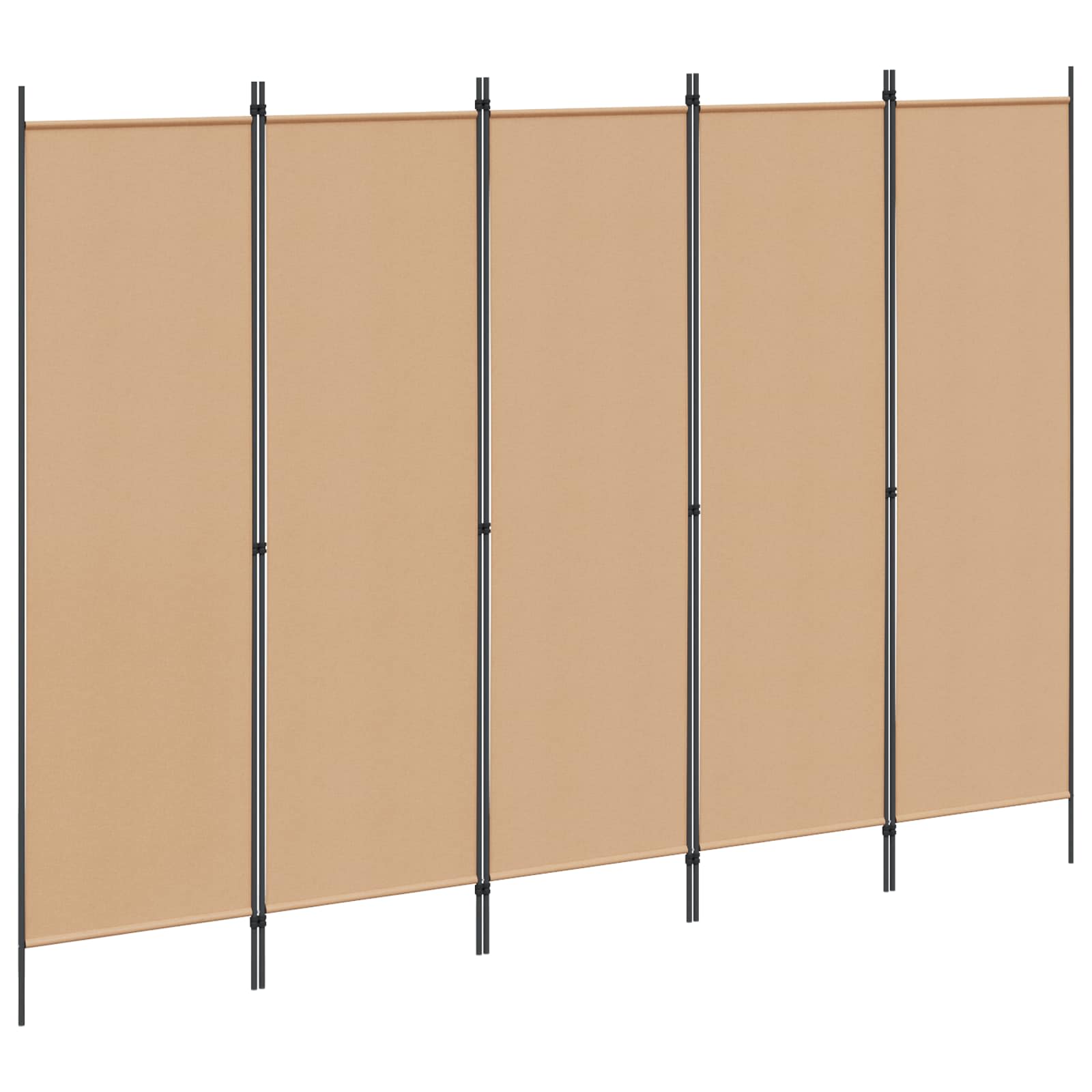 5-panelowy parawan Beżowy 250 x 180 cm tkanina vidaXL