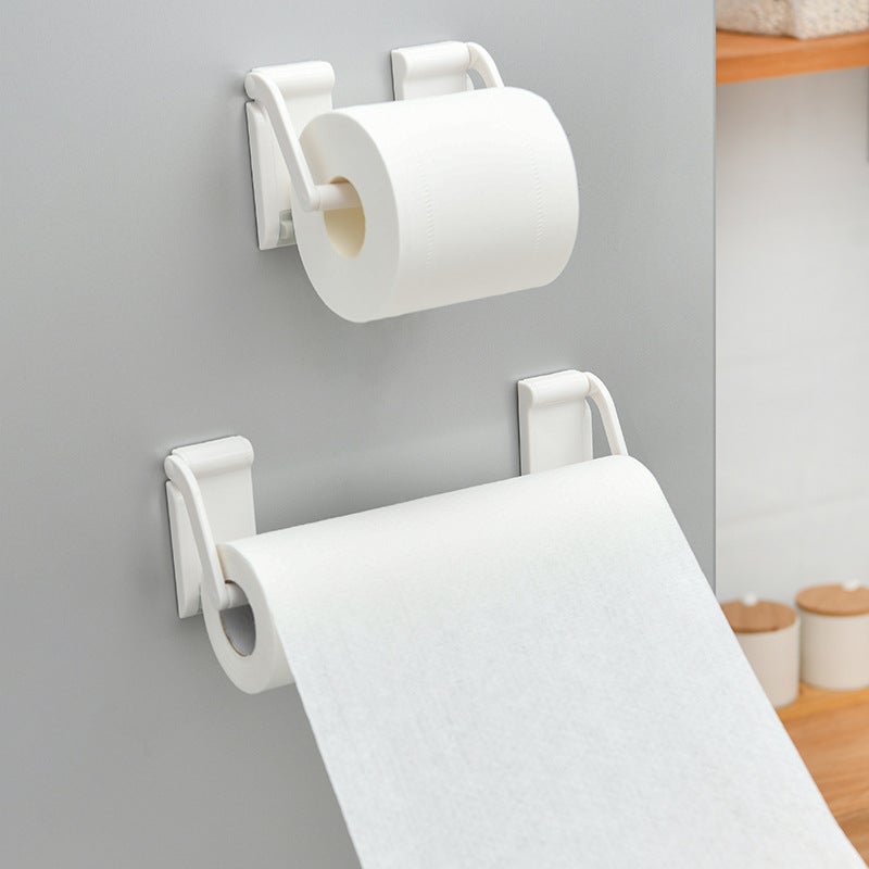 Wygodny dozownik papieru toaletowego, prosty uchwyt ścienny na papier toaletowy, plastikowy dozownik papieru toaletowego, biały