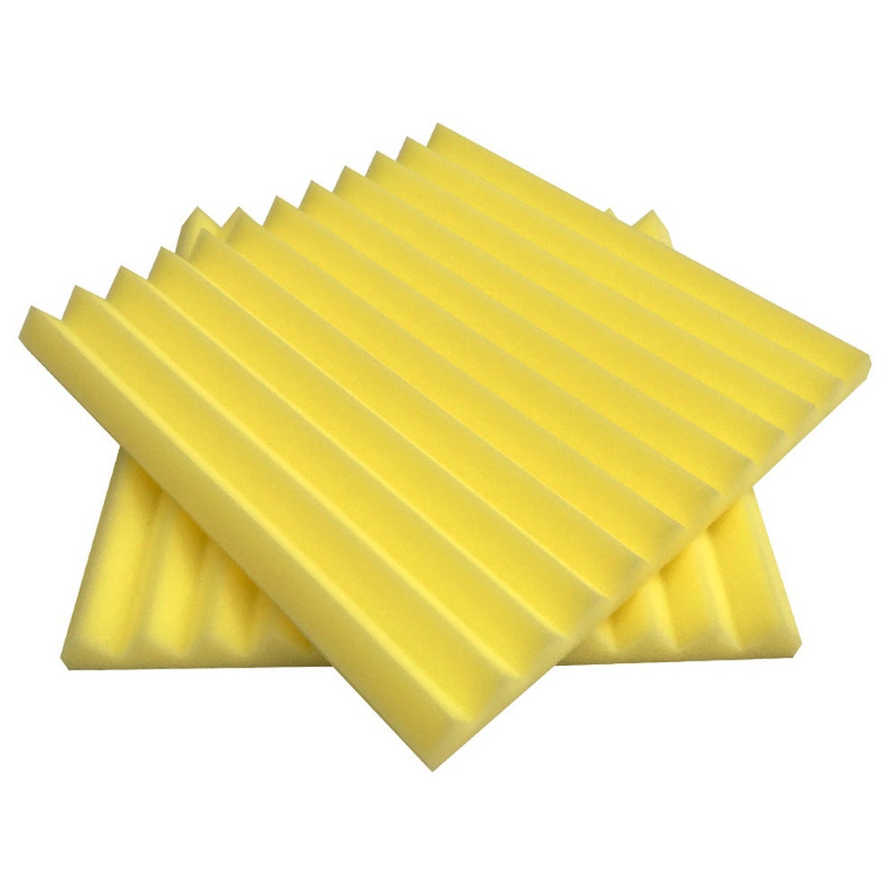 Zestaw 6 paneli akustycznych, panele z pianki akustycznej 30 x 30 x 2,5 cm, wygłuszenie o wysokiej gęstości, żółte