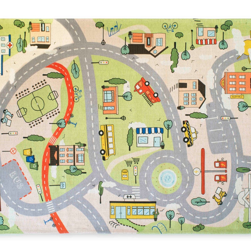 Dywan dziecięcy Carretera z bawełny i poliestru 80 x 120 cm wielokolorowy