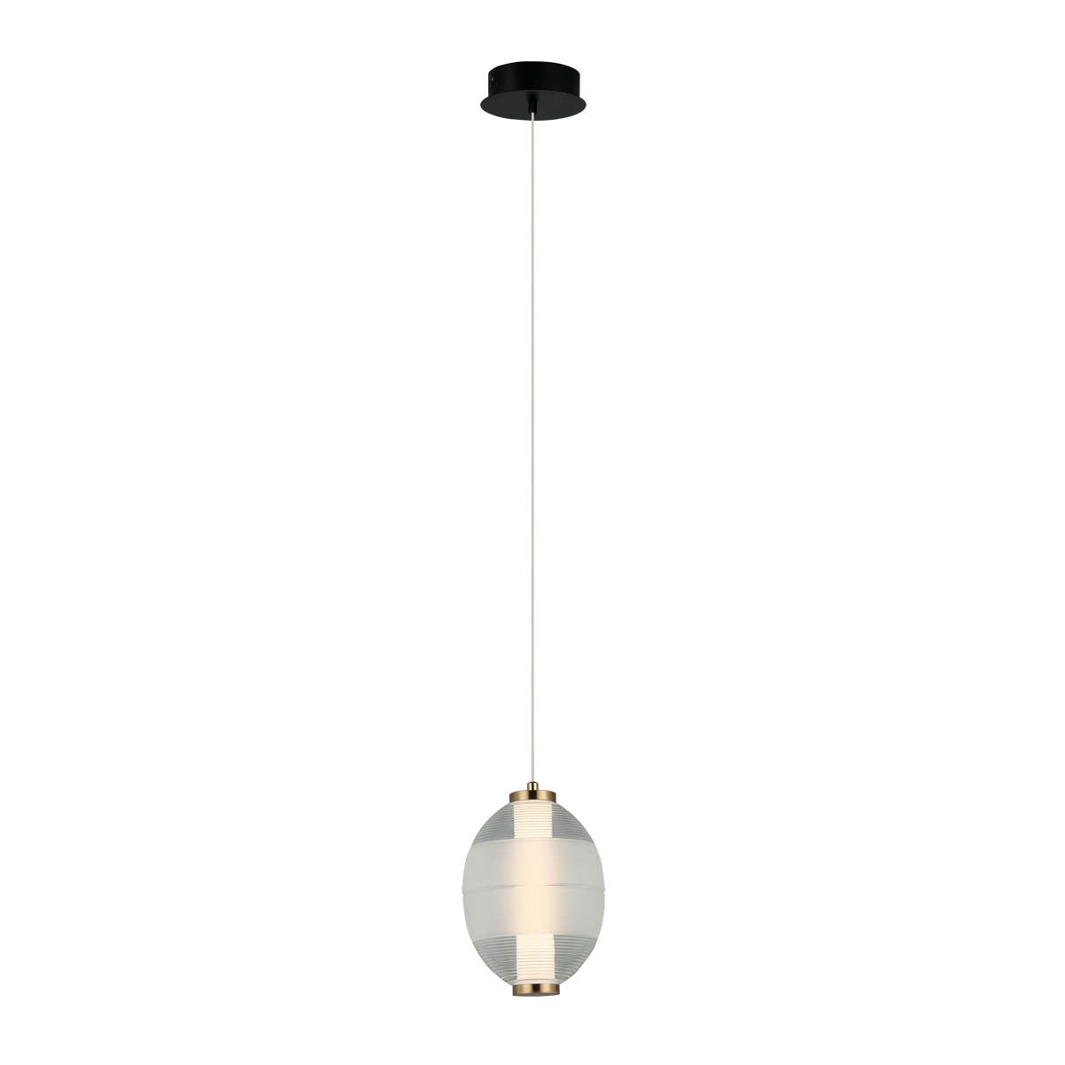 Lampa wisząca RINOT LED 8W Ciepła biel 500lm czarno-biała-przezroczysta wym: 127 x 15 x 15 cm Italux