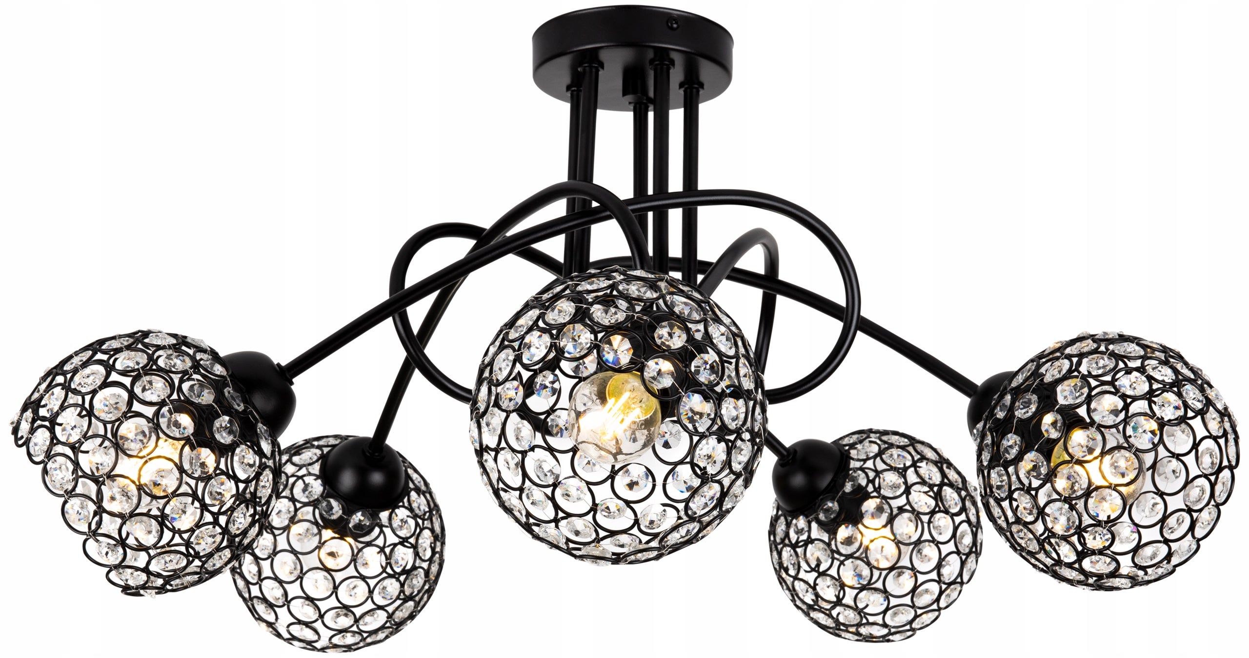 Lampa sufitowa wisząca Light Home LH Crystal 5x E27 60W czarny