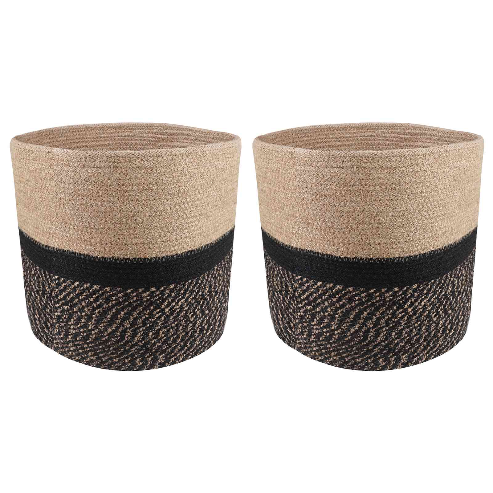 Zestaw doniczek 2 pcs Naturalny i czarny Ø 28 x 28 cm