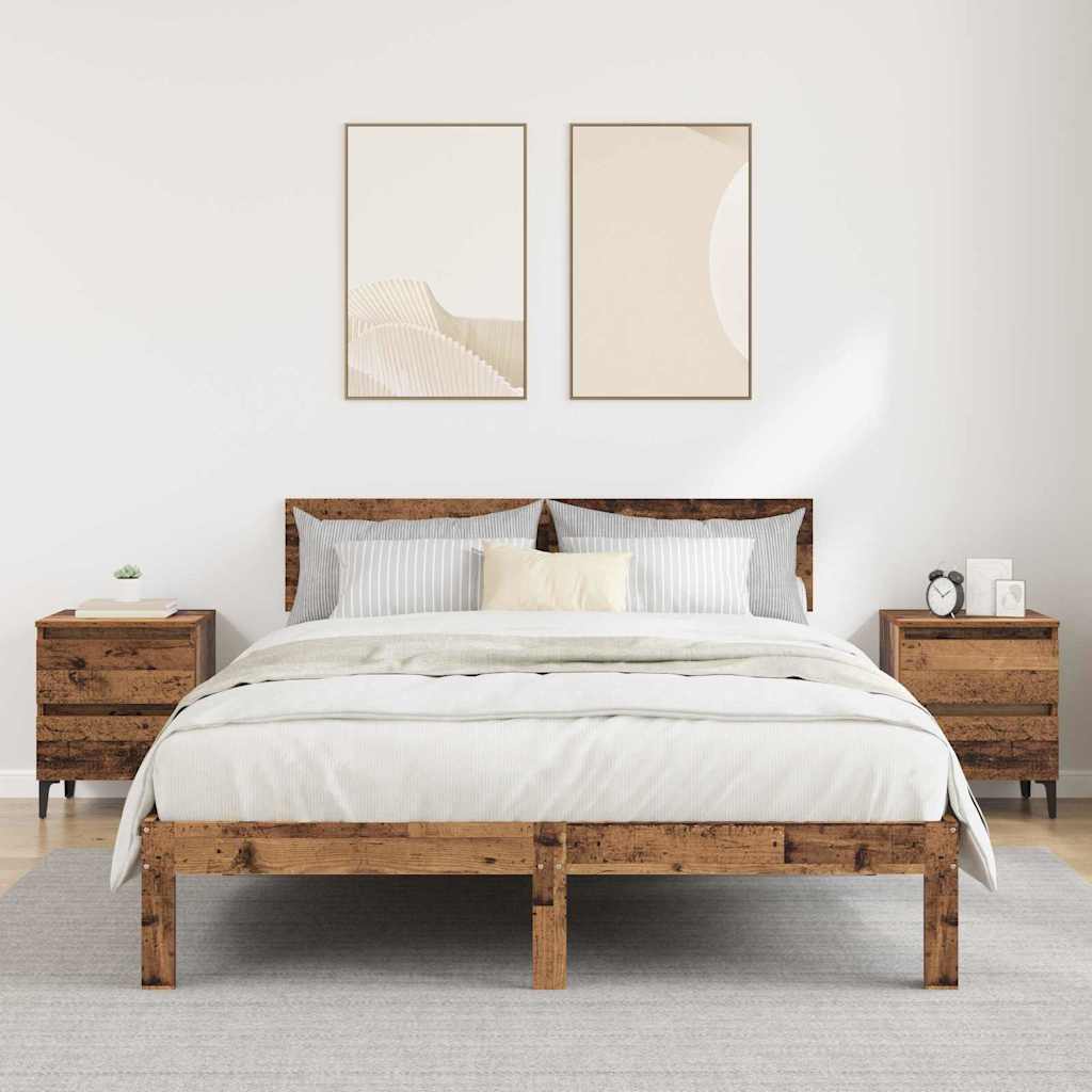 Szafka Nocna 2 pcs Stare drewno 40 x 35 x 50 cm vidaXL