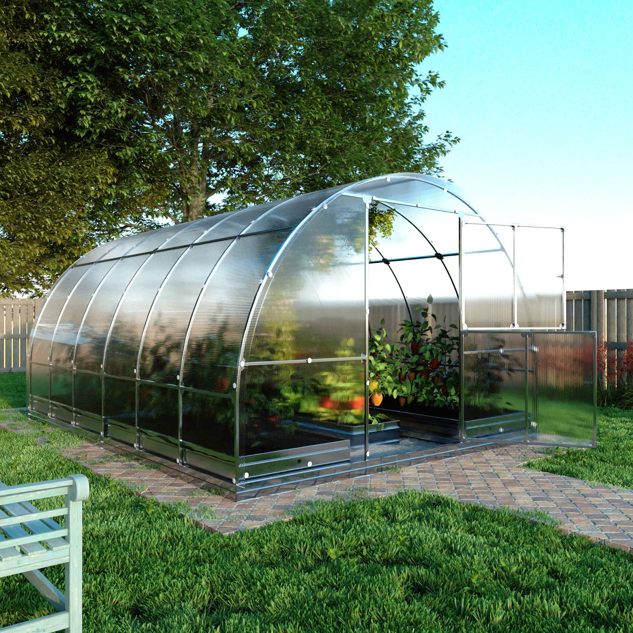Szklarnia KLASIKA TUBE 3 x 4 m (12 m²), 4 mm z powłoką z poliwęglanu 1szt.