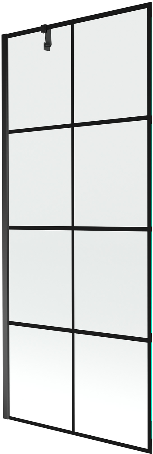 Mexen Next parawan nawannowy 1-skrzydłowy 80 x 150 cm, czarna kratka, czarny - 895-080-000-00-77-70