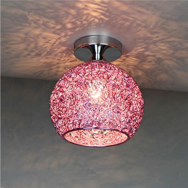 Nowoczesna lampa wisząca z różowego aluminium, odpowiednia do sypialni, salonu, przedpokoju (żarówka nie jest dołączona)