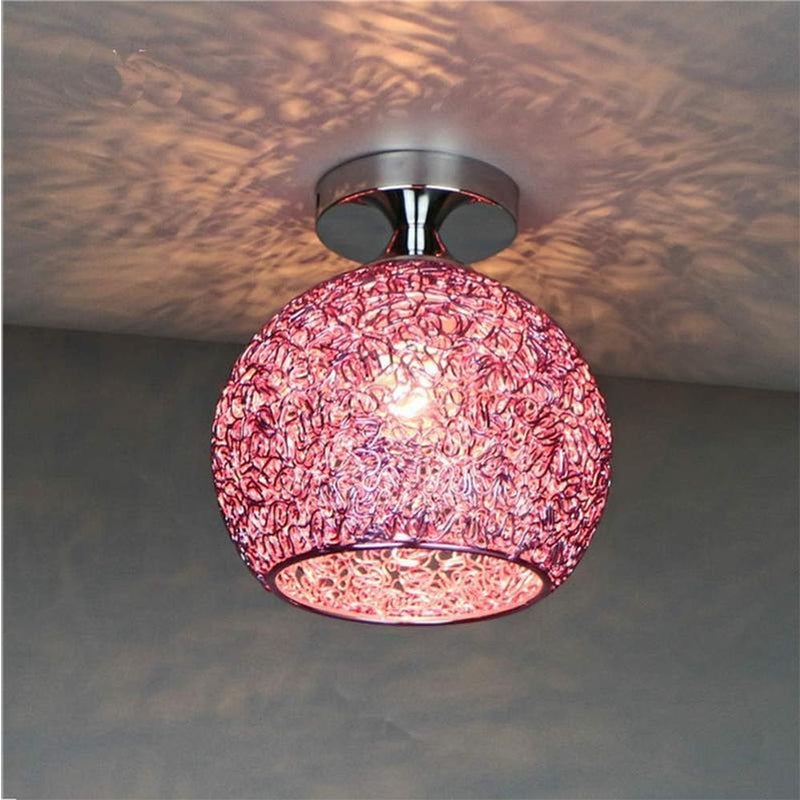 Nowoczesna lampa wisząca z różowego aluminium, odpowiednia do sypialni, salonu, przedpokoju (żarówka nie jest dołączona)