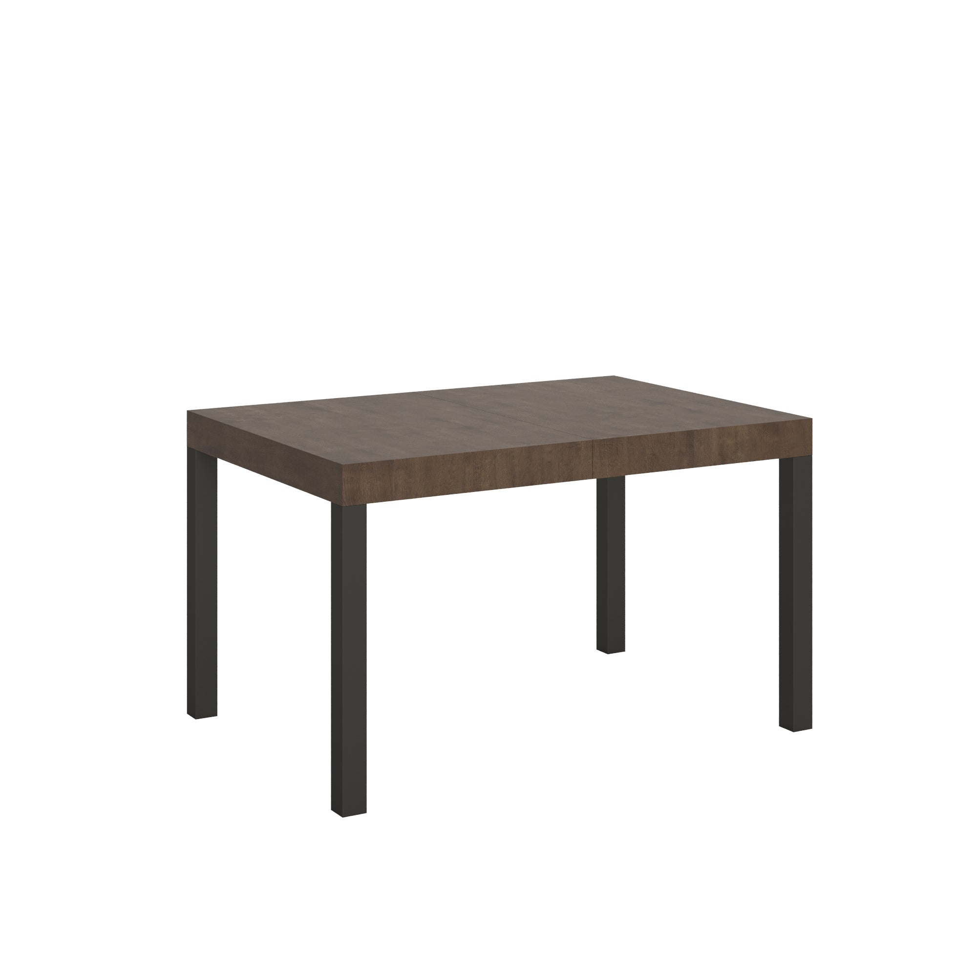 Mesa telescópica de uso diario de 90x120 cm, hasta 224 cm, estructura reforzada, madera de nogal.
