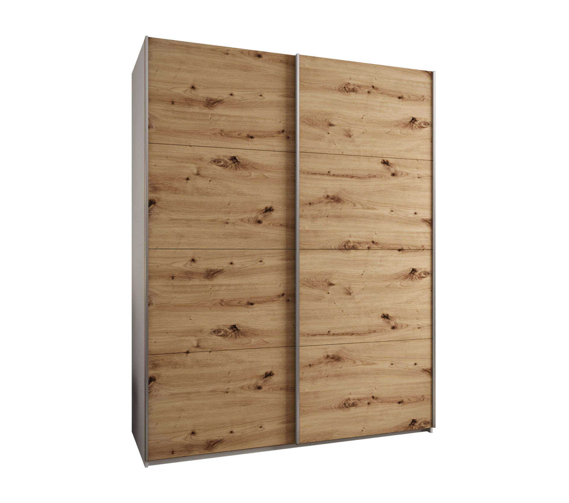 Szafa przesuwna wysoka Lux 1 190 x 64 x 245,5 cm biały + artisan + u. srebrny - Abiks Meble
