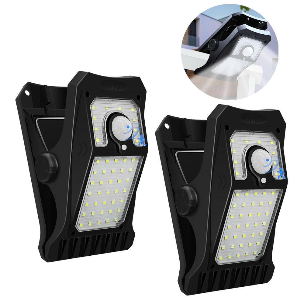 2 sztuki 45led zewnętrzne światło słoneczne z czujnikiem ruchu, wodoodporna lampa ścienna do ogrodu.