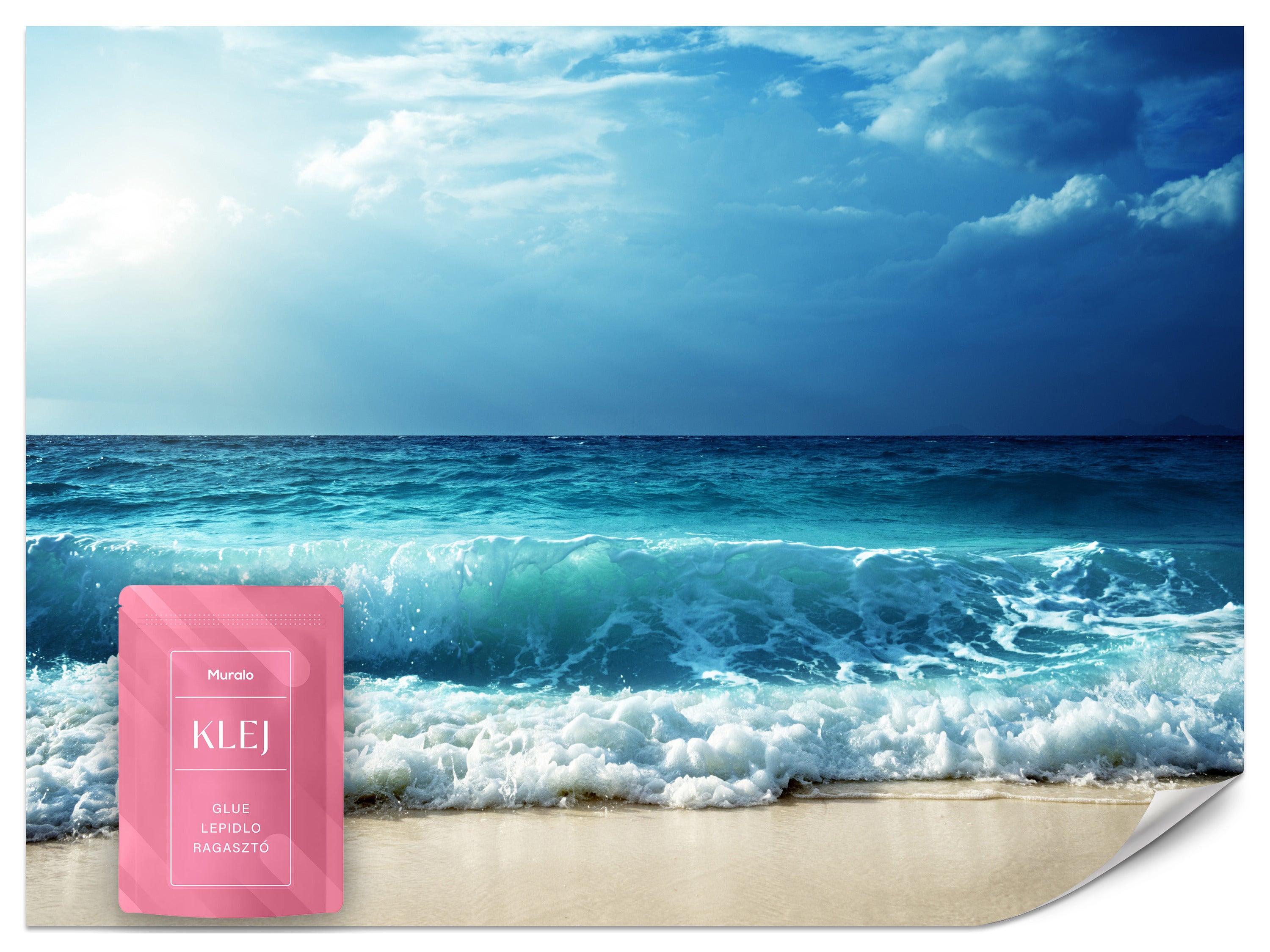 FOTOTAPETA DO SYPIALNI WZBURZONY OCEAN MORZE PLAŻA PEJZAŻ NATURA 3D 100x70
