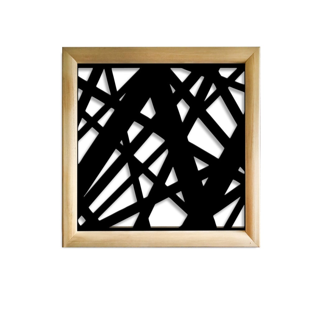 DIAGONAL LARGE - Kwadratowe moduły dekoracyjne z drewna i PVC - Rozmiar 73x73 cm - Grubość 64 mm - Kolor wewnętrzny CZARNY