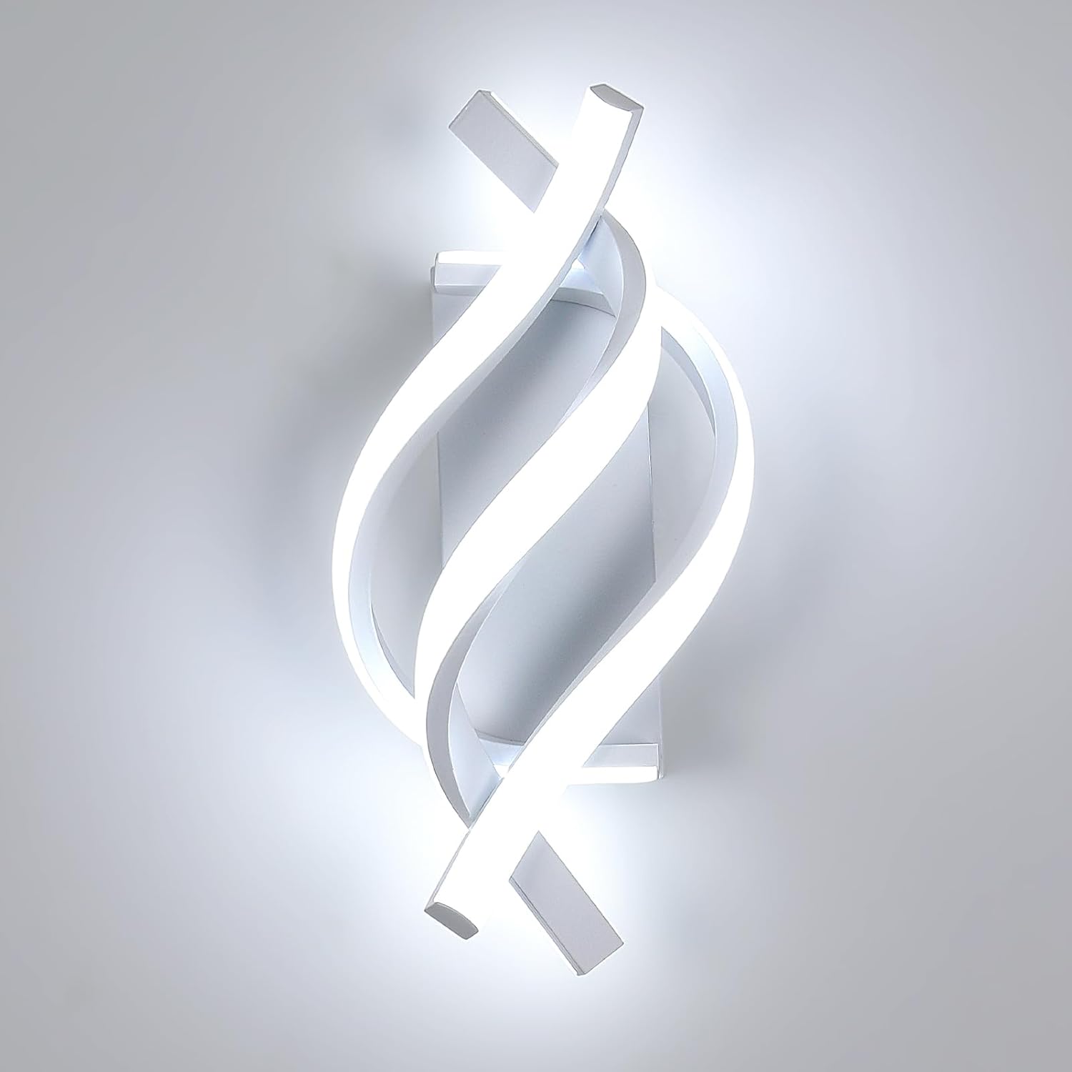Kinkiet wewnętrzny, zakrzywiona lampa LED 22W, chłodne białe światło 6000K, 2500 lumenów, idealna do sypialni, salonu lub klatki schodowej (biała).