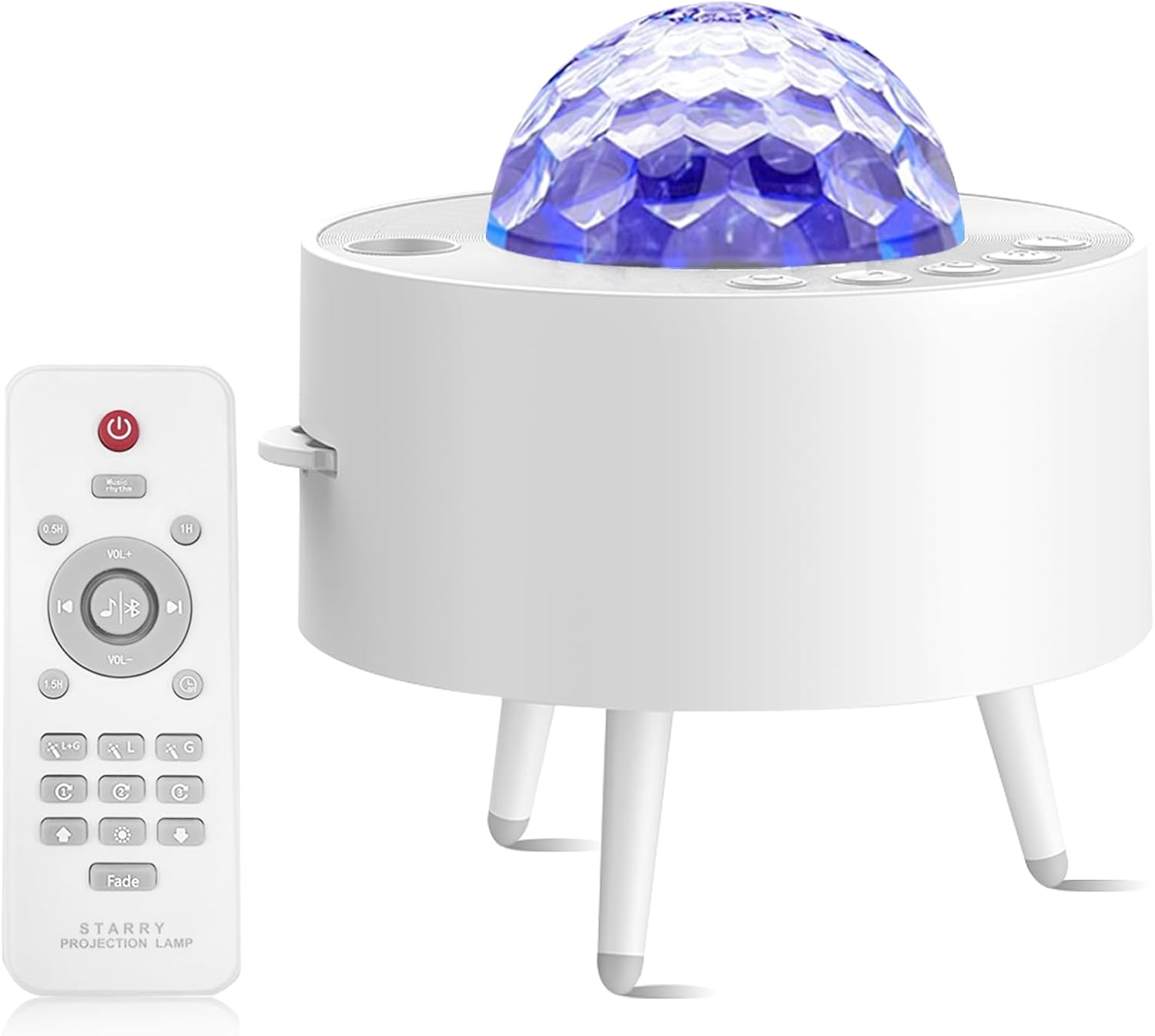 Minimalistyczna lampka nocna z projektorem gwiazd, projektor galaktyk z białym szumem, pilotem i głośnikiem Bluetooth, 14 kolorów, idealna do
