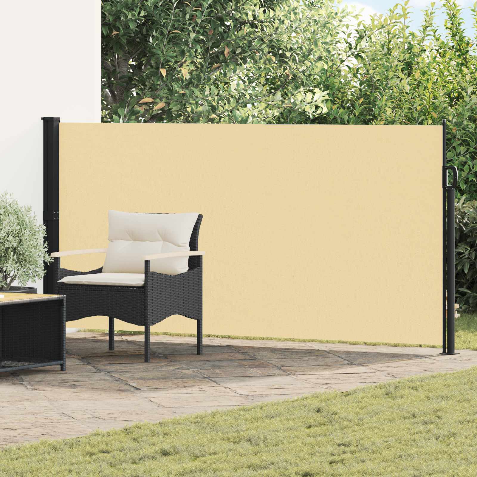 Rozkładany boczny markiz piaskowy 300 x 170 cm Poliester vidaXL