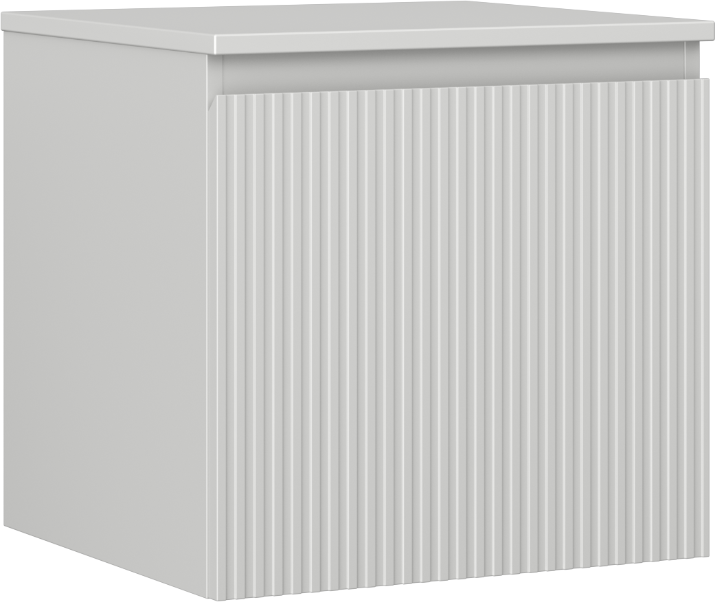 Mexen Rivel szafka łazienkowa podumywalkowa 50 cm z blatem, 1 szuflada, ryflowana , szara mat - 91A20-05047-1-BFC62