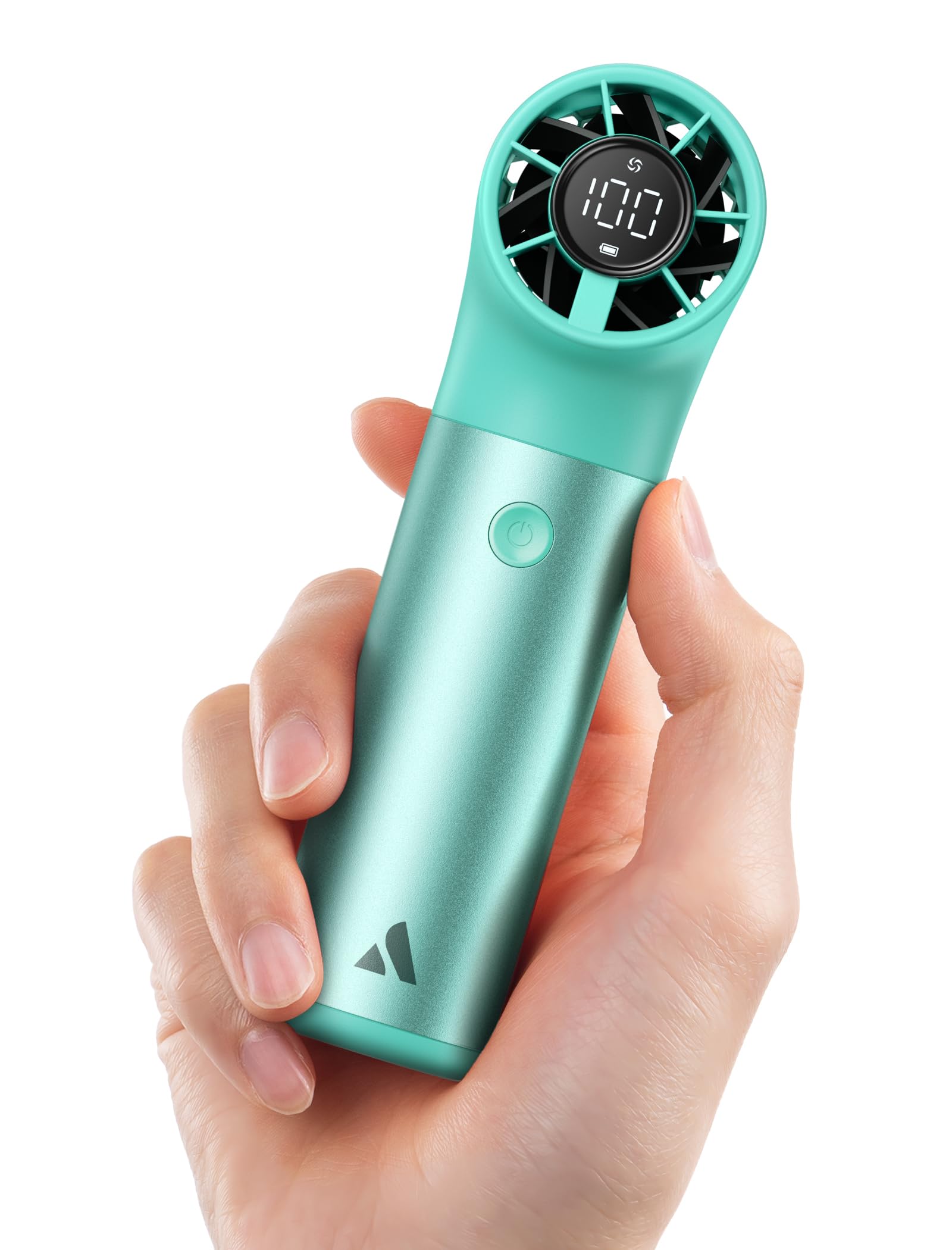 Mini przenośny wentylator ergonomiczny w R 4500mAh 19000 RPM 7 prędkości aluminium zielony
