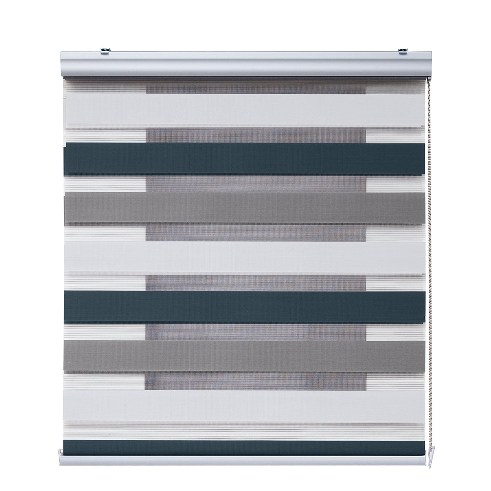 Roleta Dzień i Noc Premium, z aluminiowym wykończeniem, biało-taupe-grafitowa, 160x250cm