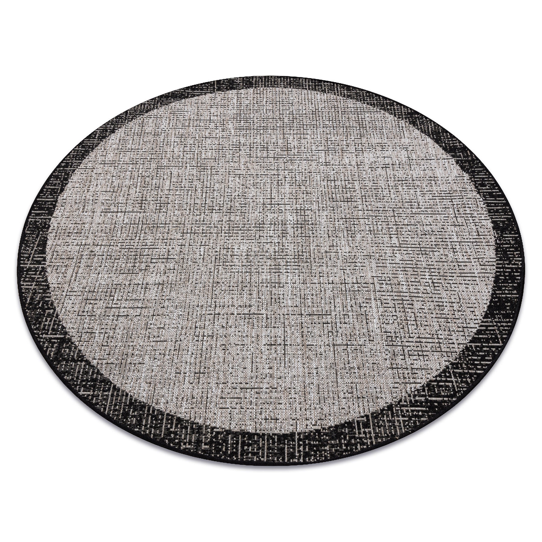 DYWAN SZNURKOWY SIZAL FLOORLUX KOŁO 20401 Ramka srebrny / czarny koło 120 cm