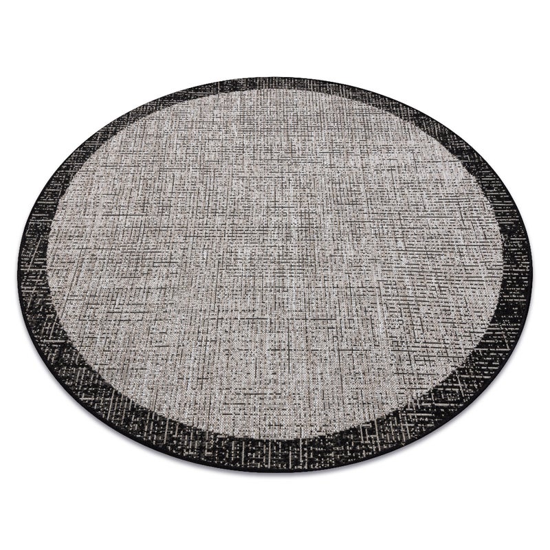 DYWAN SZNURKOWY SIZAL FLOORLUX KOŁO 20401 Ramka srebrny / czarny koło 120 cm