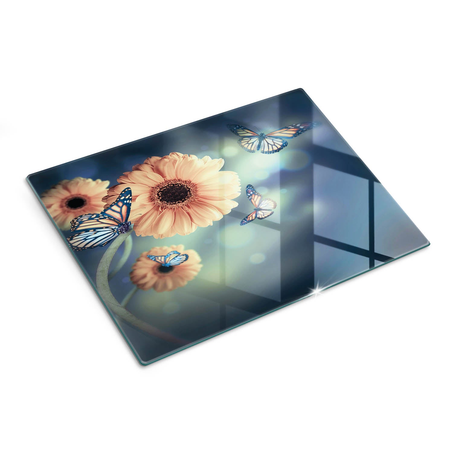 Nowoczesna szklana deska kuchenna z efektowną grafiką - Kwiat Gerbera - 30x40 - Tulup