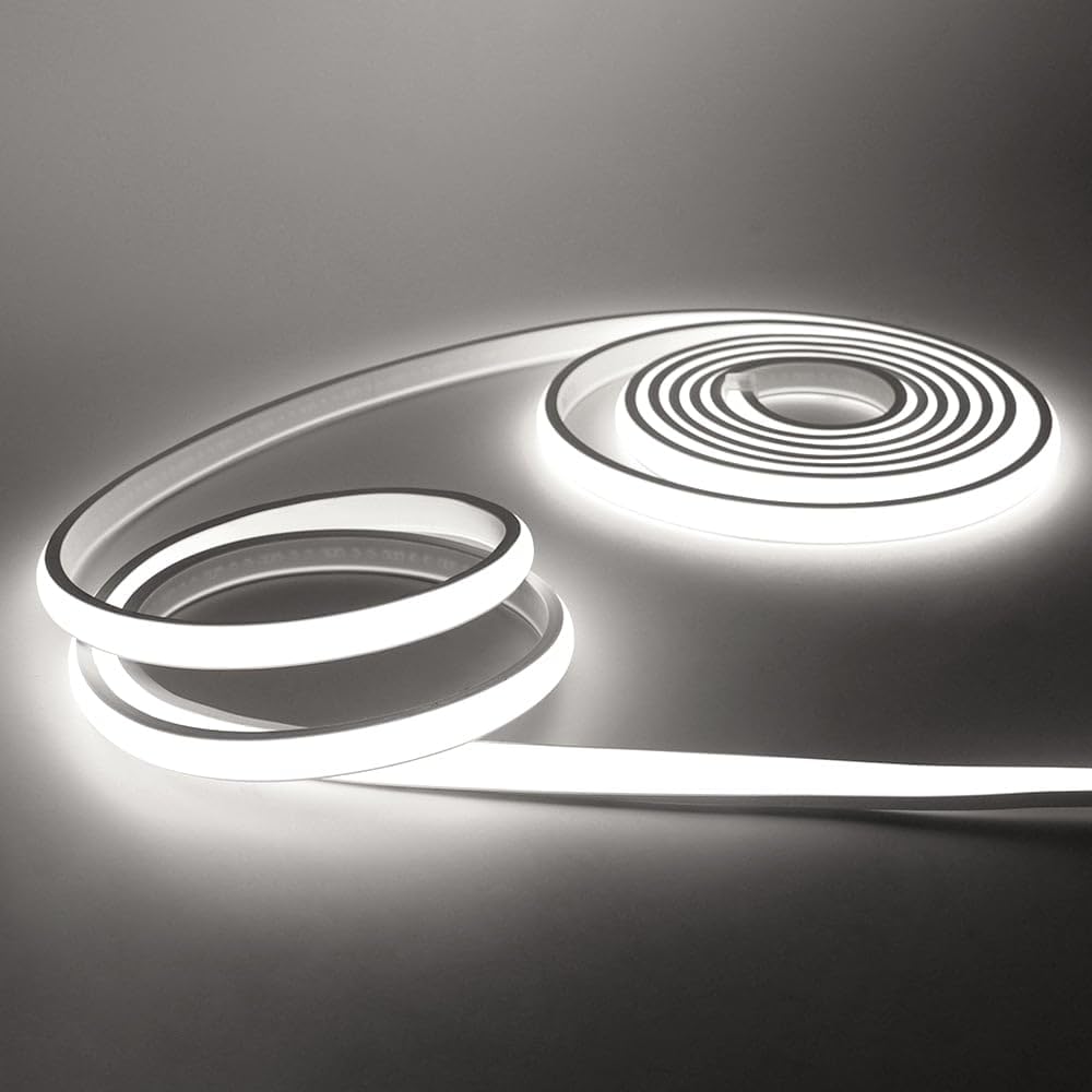 Taśma LED COB 220 V, wodoodporna IP65, elastyczna, 288 LED/m, biała, 5 m, idealna do dekoracji wnętrz (pokój, na zewnątrz)