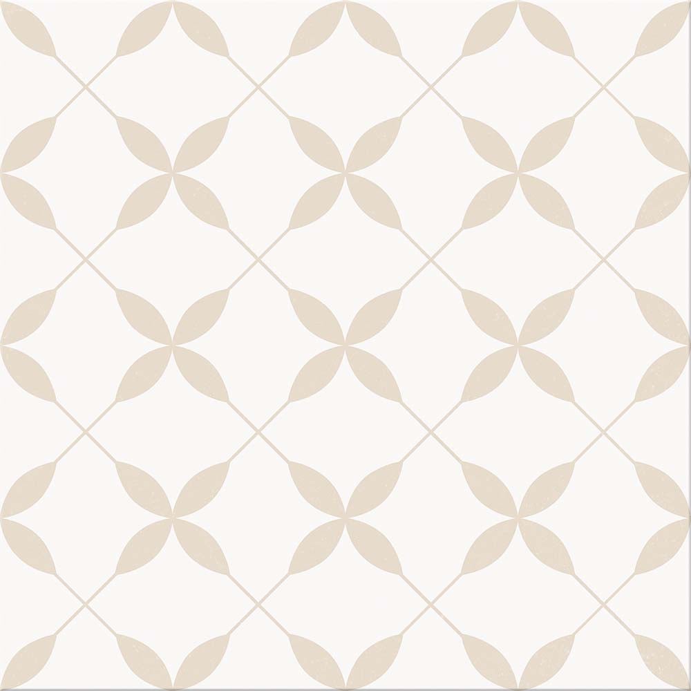 Gres szkliwiony ARCONIA beige flora patchwork satin 29,8x29,8 gat. I Cersanit