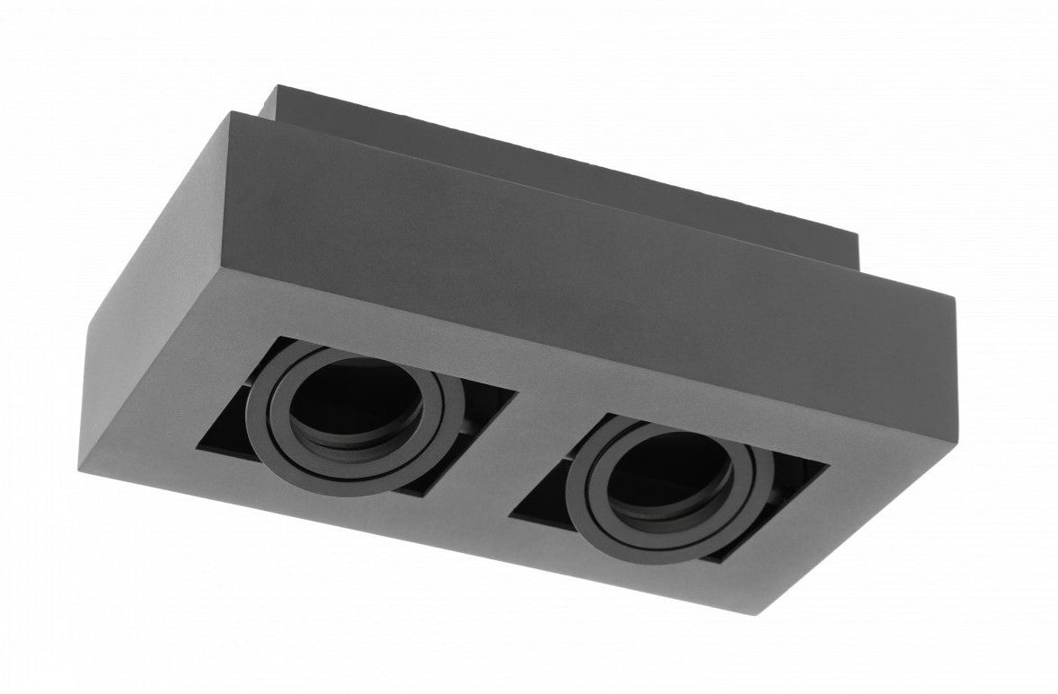 Oprawa sufitowa ASTER, GU10, max.20W*2, AC220-240V, IP20, aluminiowa, podwójna, czarny - GTV LIGHTING
