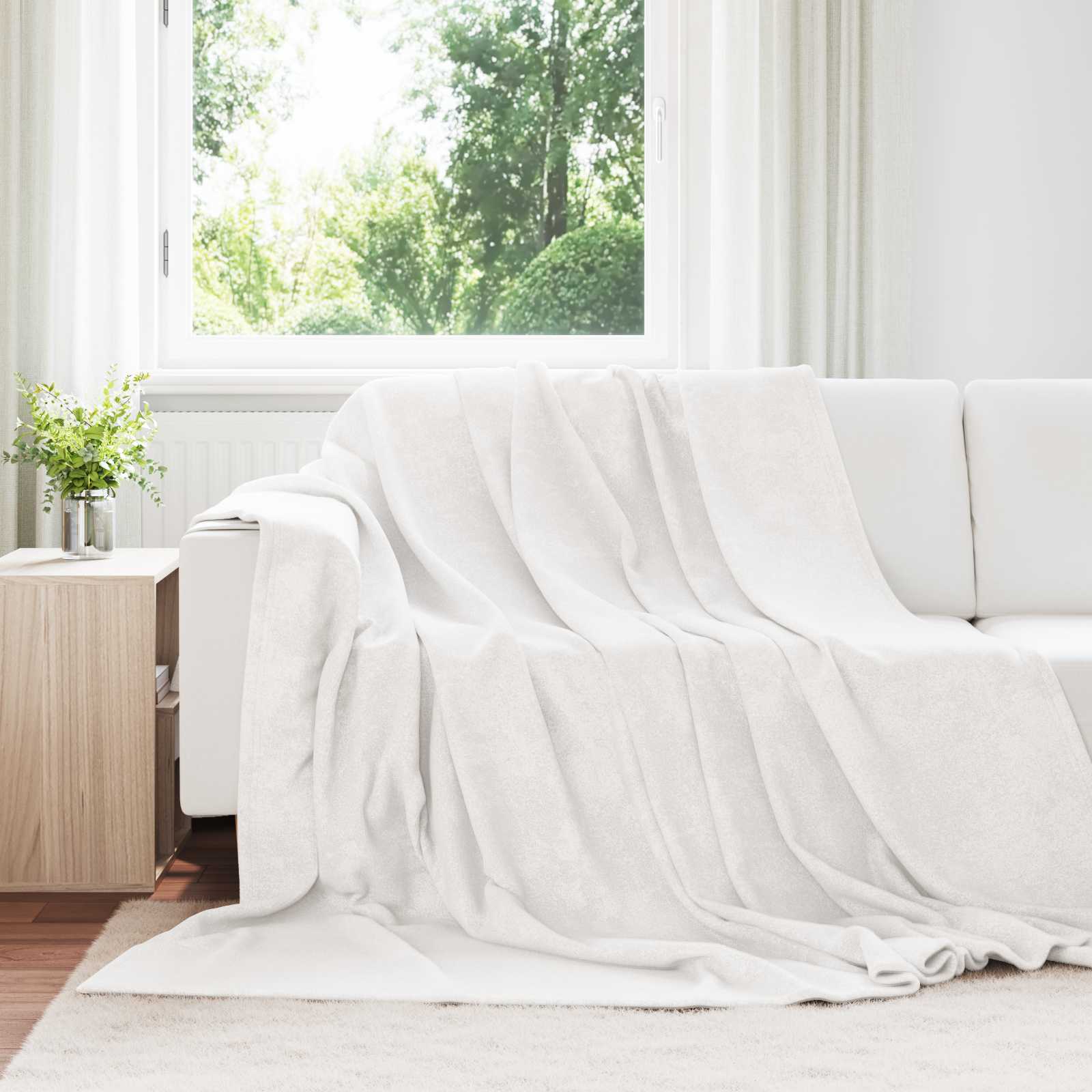 Koce narzutowe 6 pcs Biały 240 x 270 cm Polar vidaXL